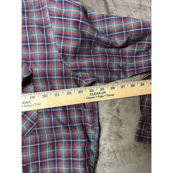 LL Bean Shirt Size XL Mens Red Button Down Plaid Pocket Long Sleeve Vintage - Picture 5 of 6